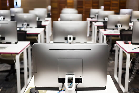 Computers in a training classroom