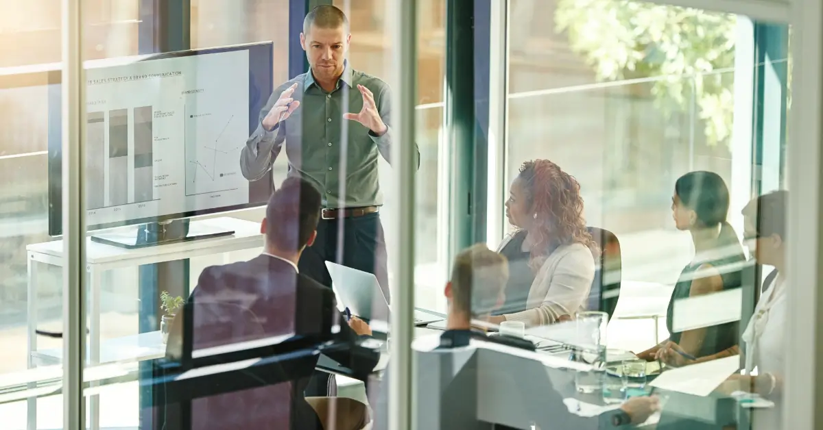 Business people in a training setting